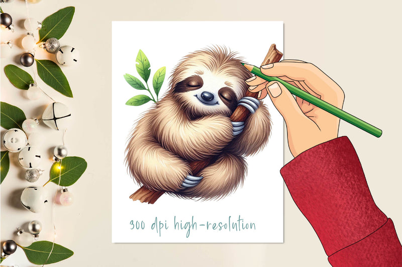 Sleepy Sloth Clipart Bundle 1 - CraftNest - Digital Crafting and Art