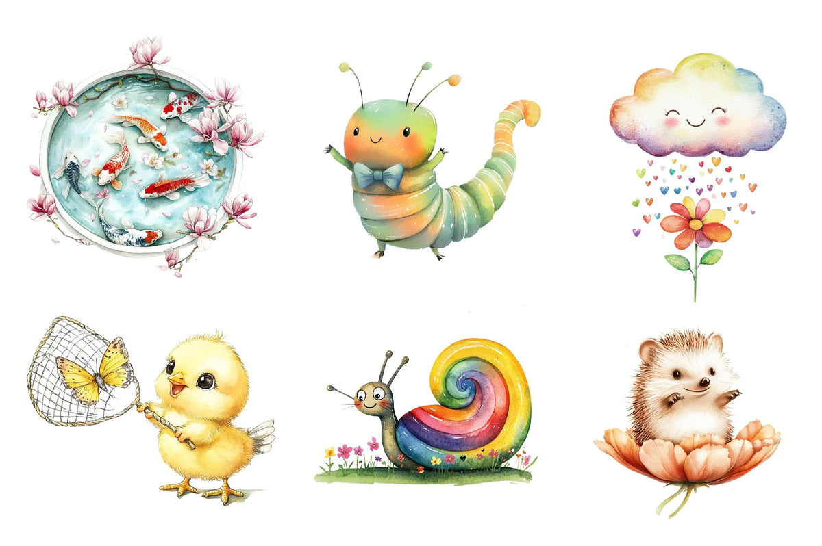 Spring Fun Graphics Funny Happy Spring Clipart Bundle