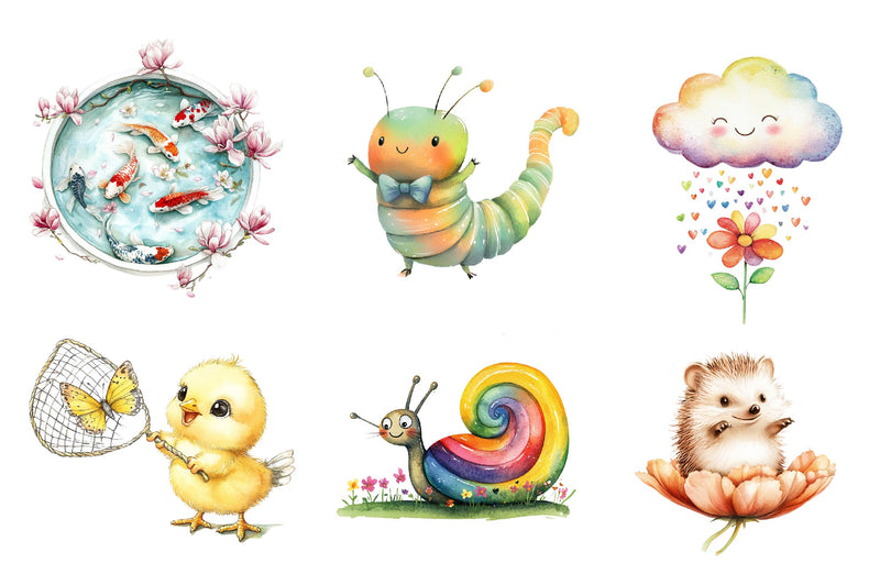 Funny Happy Spring Clipart Bundle - CraftNest - Digital Crafting and Art