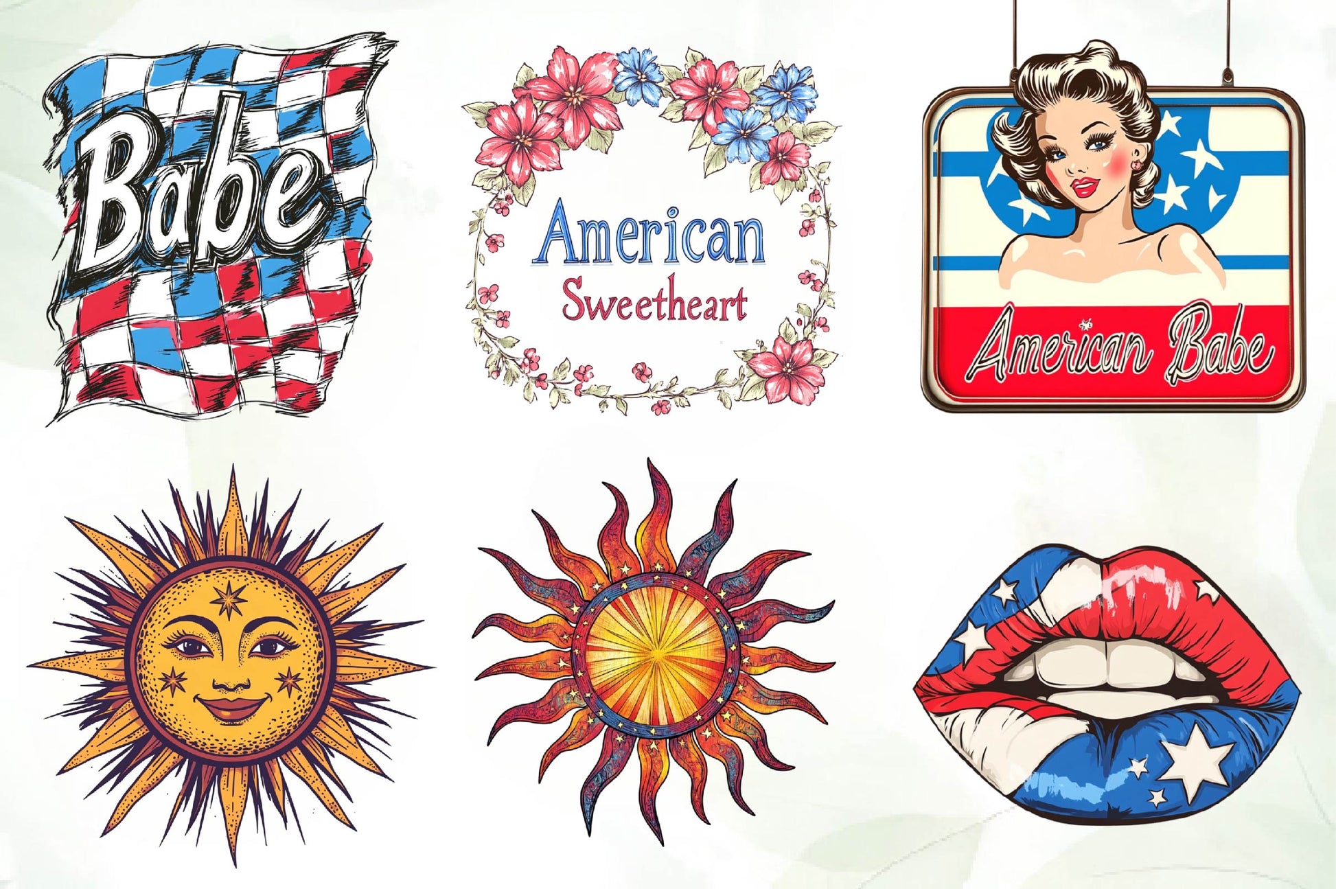 All American Babe Design Clipart Bundle - CraftNest - Digital Crafting and Art