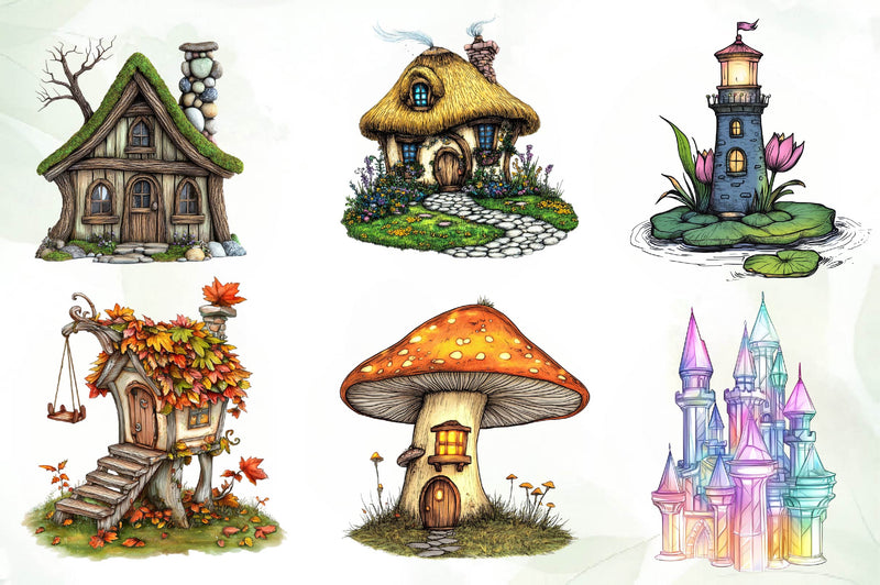 Fairy House Clipart Bundle - CraftNest - Digital Crafting and Art
