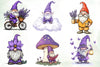 Lavender Purple Gnome Clipart Bundle