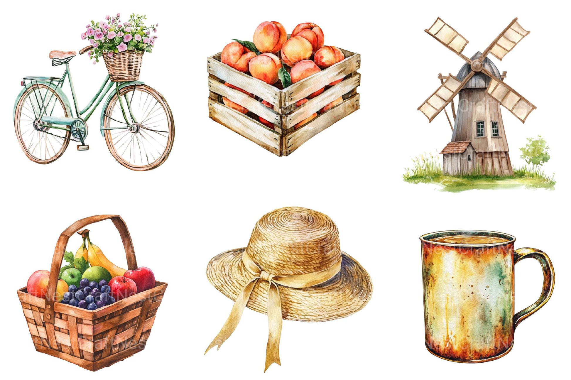 Happy Rustic Summer Clipart - CraftNest - Digital Crafting and Art