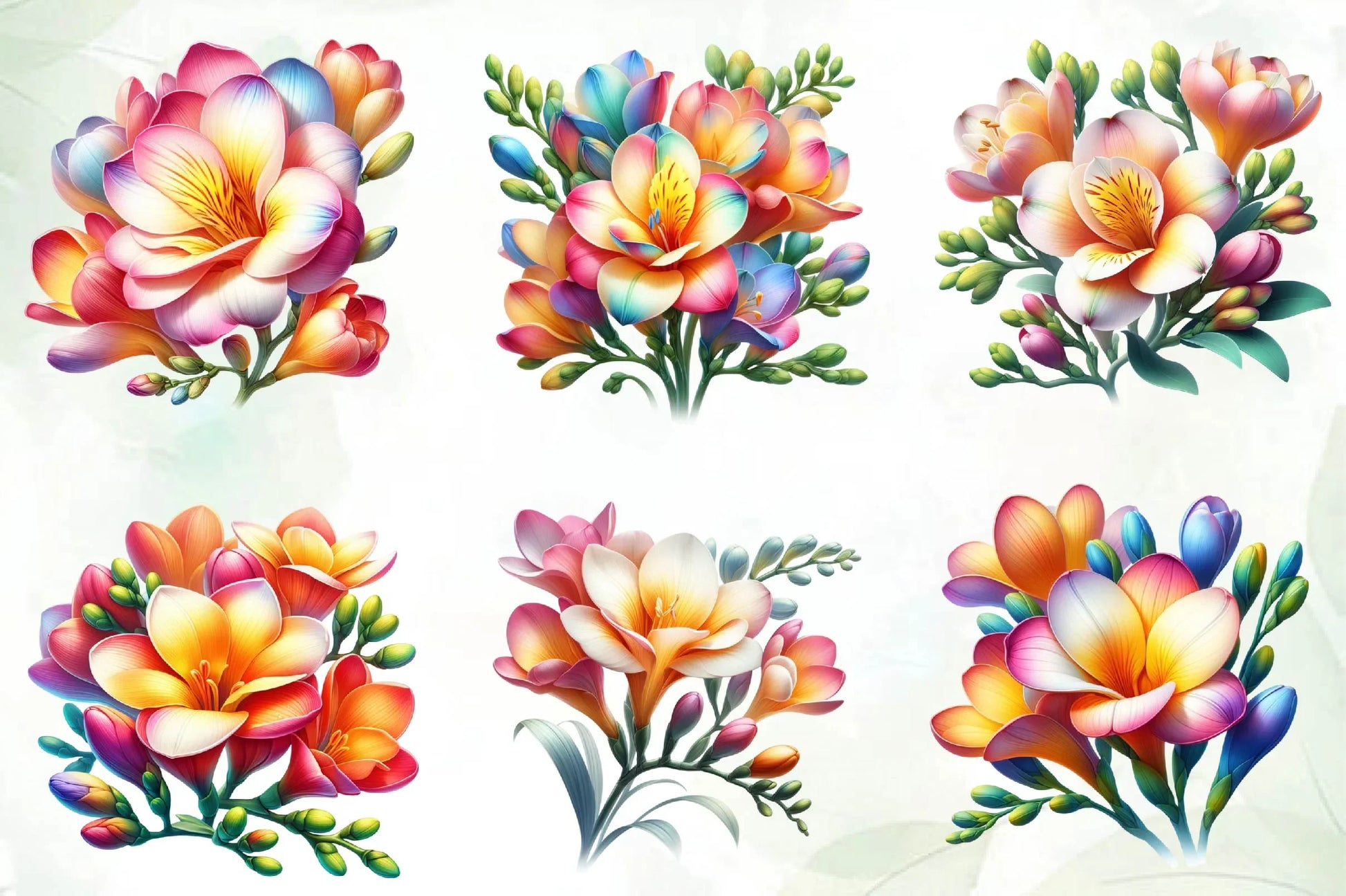 Freesia Flower Clipart Bundle - CraftNest - Digital Crafting and Art