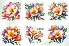 Freesia Flower Clipart Bundle - CraftNest - Digital Crafting and Art
