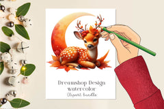 Autumn Cute Deer Clipart Bundle - CraftNest - Digital Crafting and Art