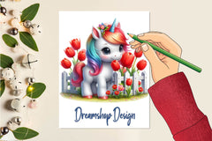 Unicorn Spring Clipart Bundle - CraftNest - Digital Crafting and Art