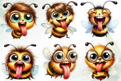 Crazy Funny Bee Clipart Bundle - CraftNest - Digital Crafting and Art