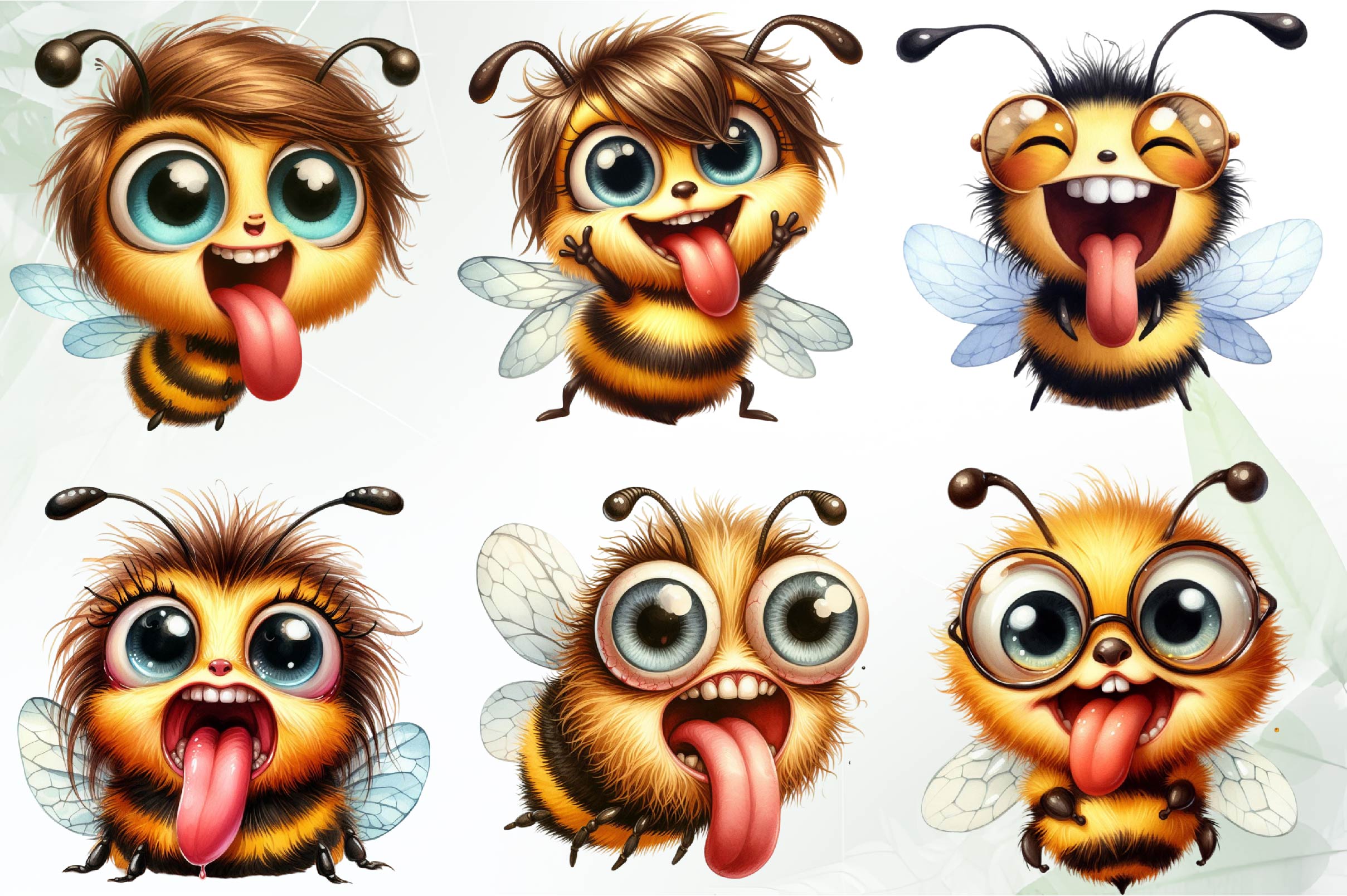 Crazy Funny Bee Clipart Bundle - CraftNest - Digital Crafting and Art