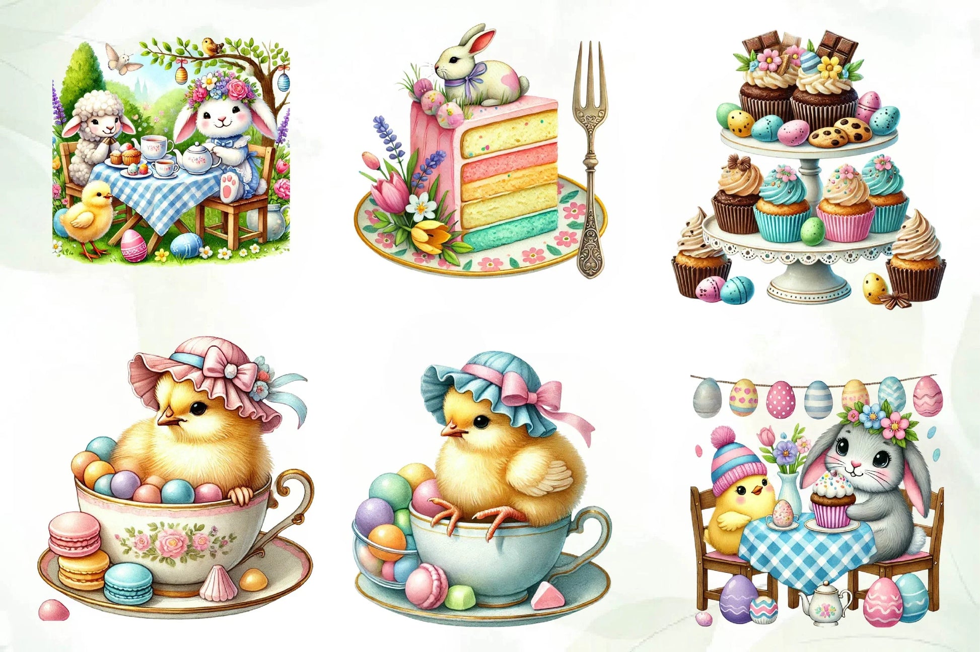 Easter Day Tea Party Clipart Bundle - CraftNest - Digital Crafting and Art
