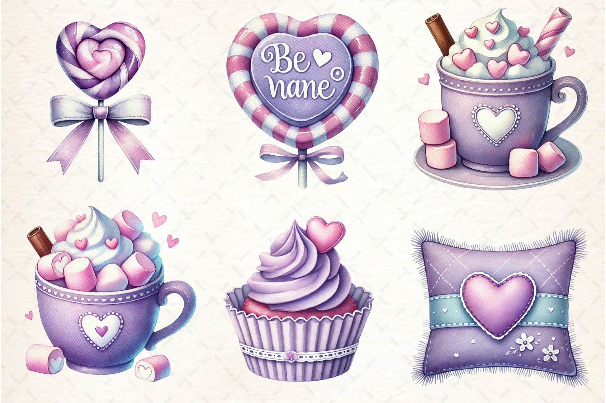 Pastel Purple Valentine's Clipart Bundle - CraftNest - Digital Crafting and Art