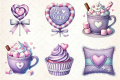 Pastel Purple Valentine's Clipart Bundle - CraftNest - Digital Crafting and Art