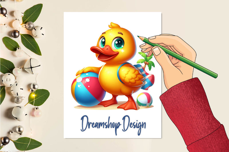 Duck In Pool Party Clipart Bundle - CraftNest - Digital Crafting and Art