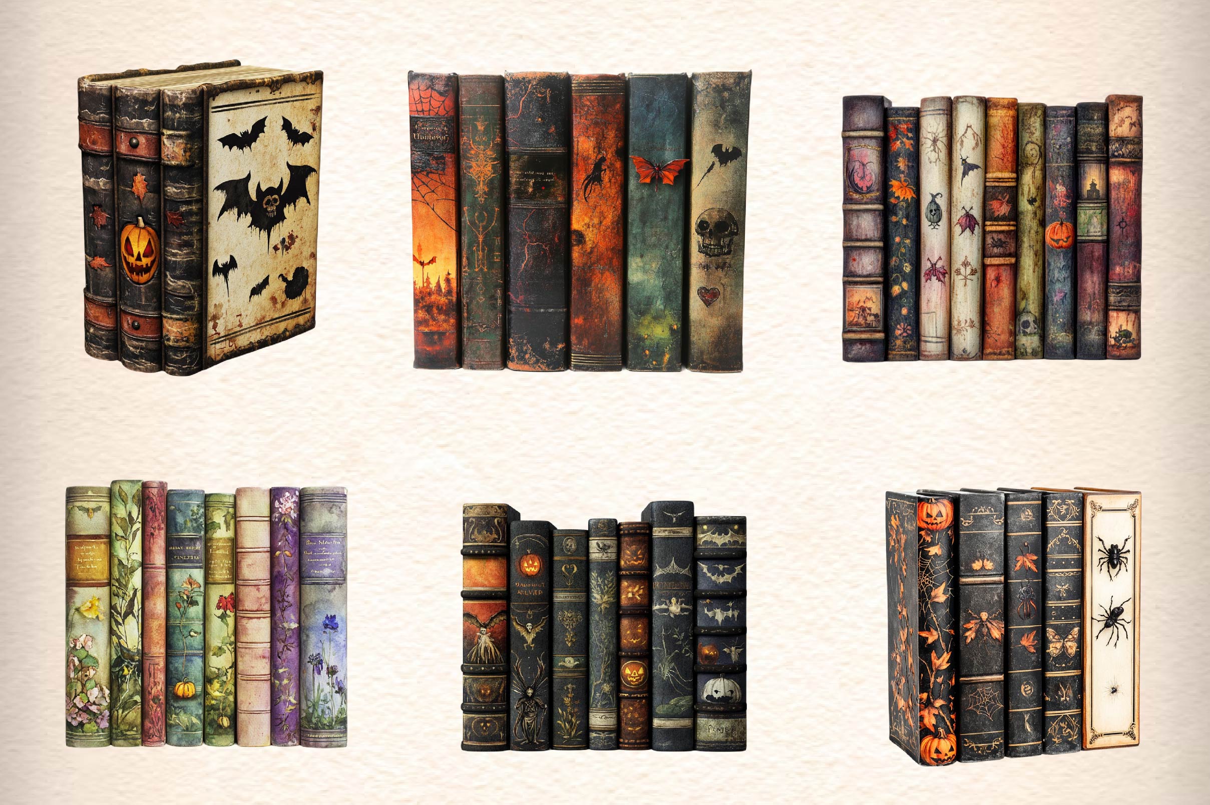 Halloween Book Spine Clipart Bundle - CraftNest - Digital Crafting and Art