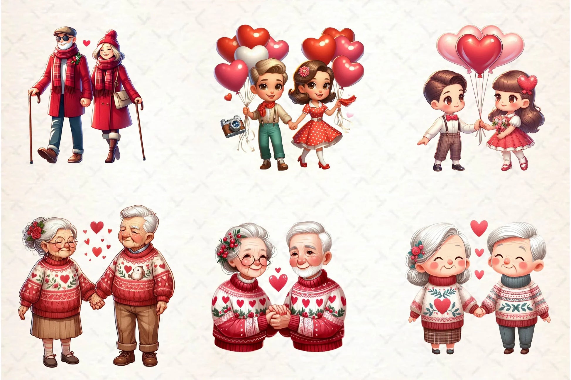 Old Couple Valentine's Day Clipart Bundle - CraftNest - Digital Crafting and Art