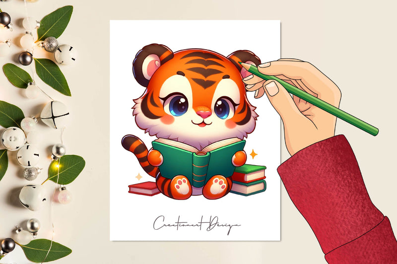 Animals Reading Book Clipart Bundle 1 - CraftNest - Digital Crafting and Art