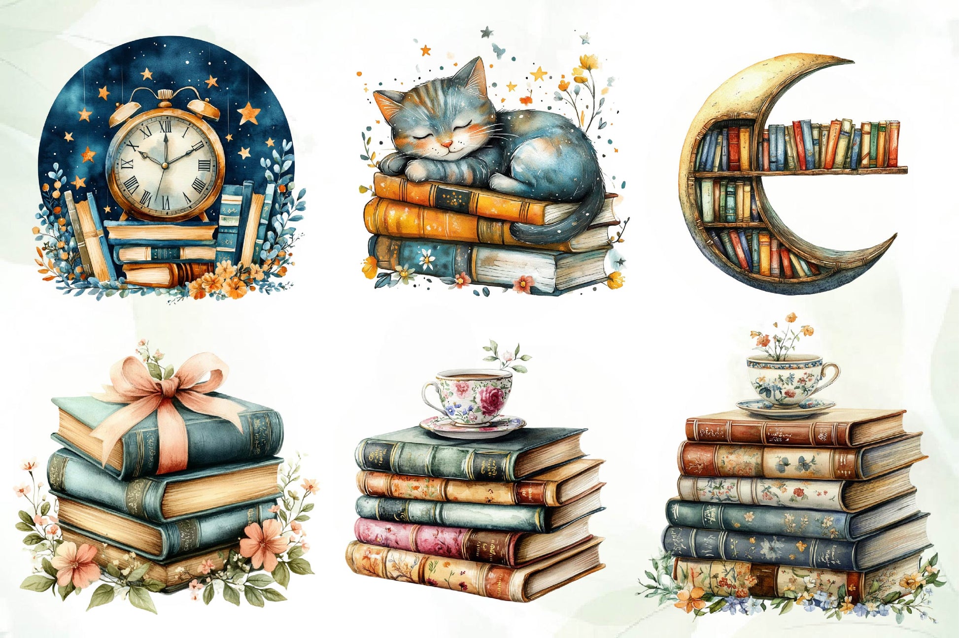 Whimsical Library Clipart Bundle - CraftNest - Digital Crafting and Art