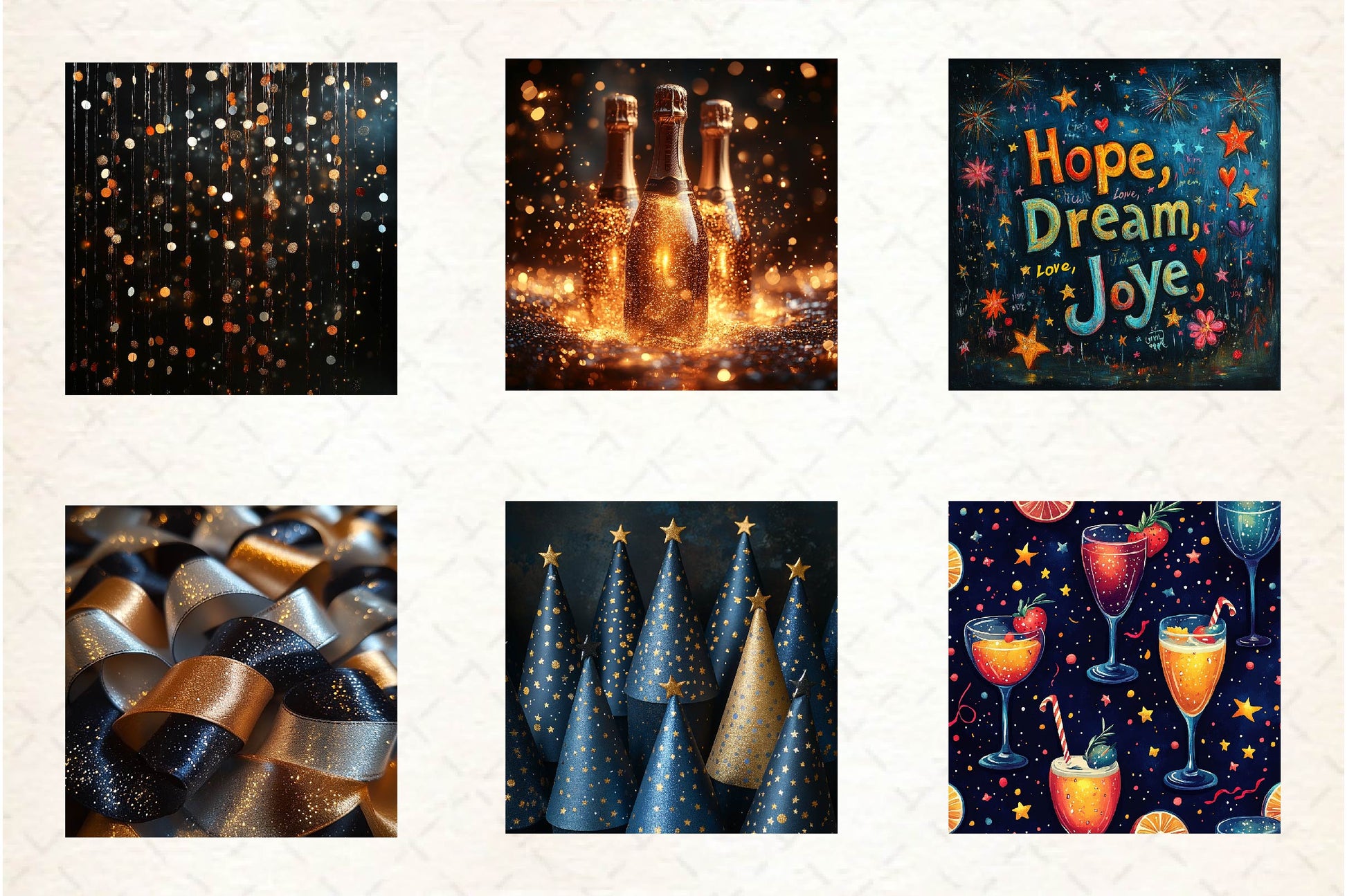 New Year's Eve Seamless Patterns Clipart Bundle - CraftNest - Digital Crafting and Art