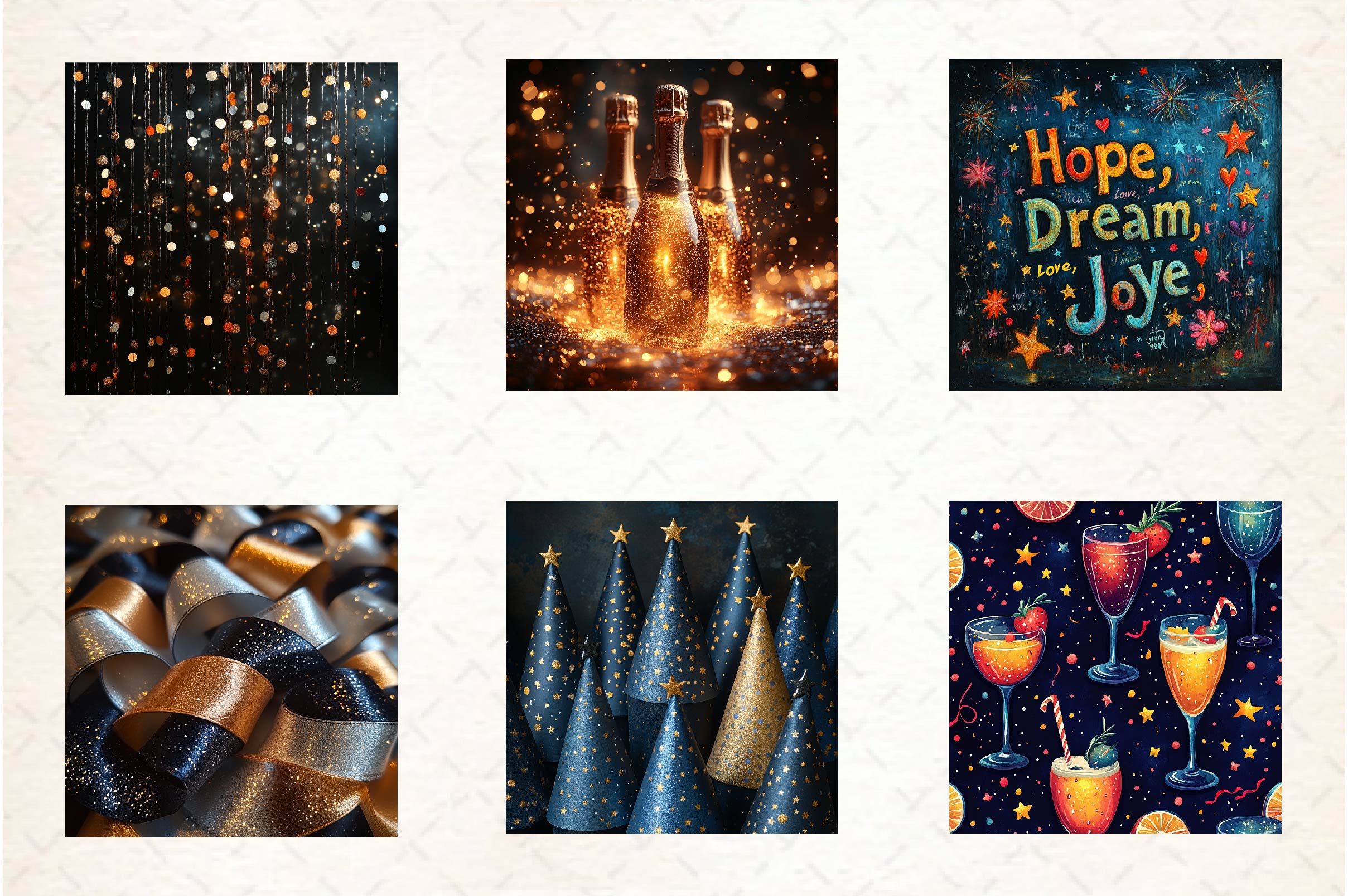 New Year's Eve Seamless Patterns Clipart Bundle - CraftNest - Digital Crafting and Art