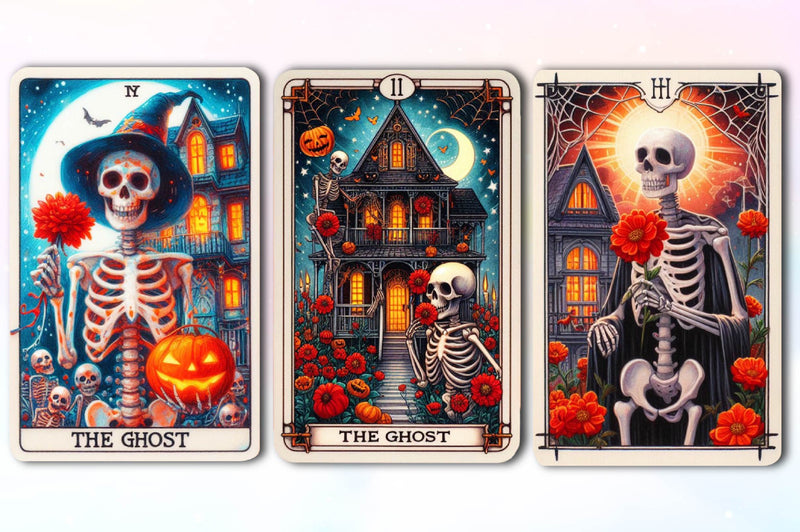 Halloween Floral Skeleton Tarot Card Clipart Bundle - CraftNest - Digital Crafting and Art