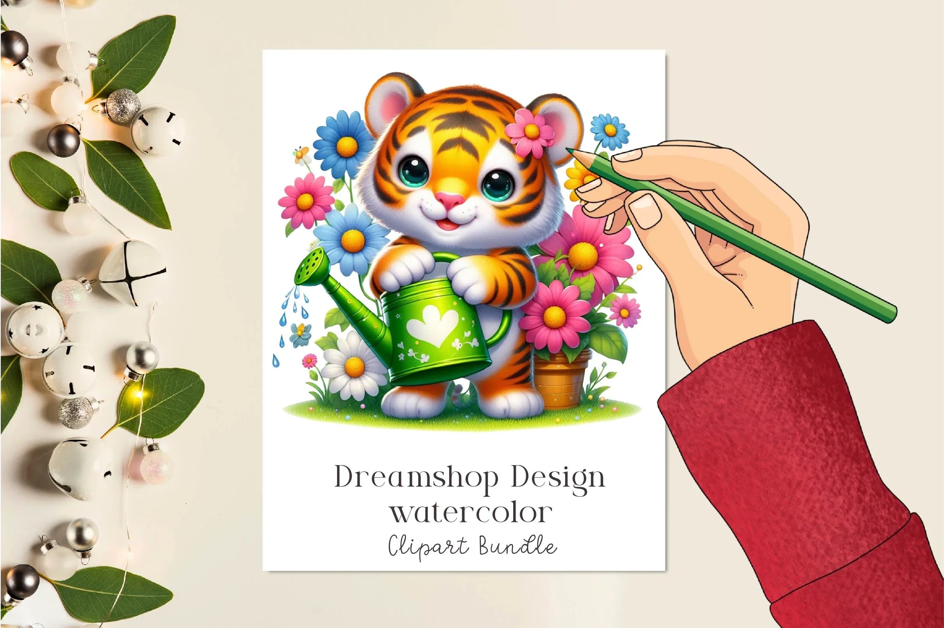 Cute Spring Tiger Clipart Bundle - CraftNest - Digital Crafting and Art
