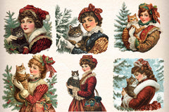 Christmas Victorian Woman Clipart Bundle - CraftNest - Digital Crafting and Art