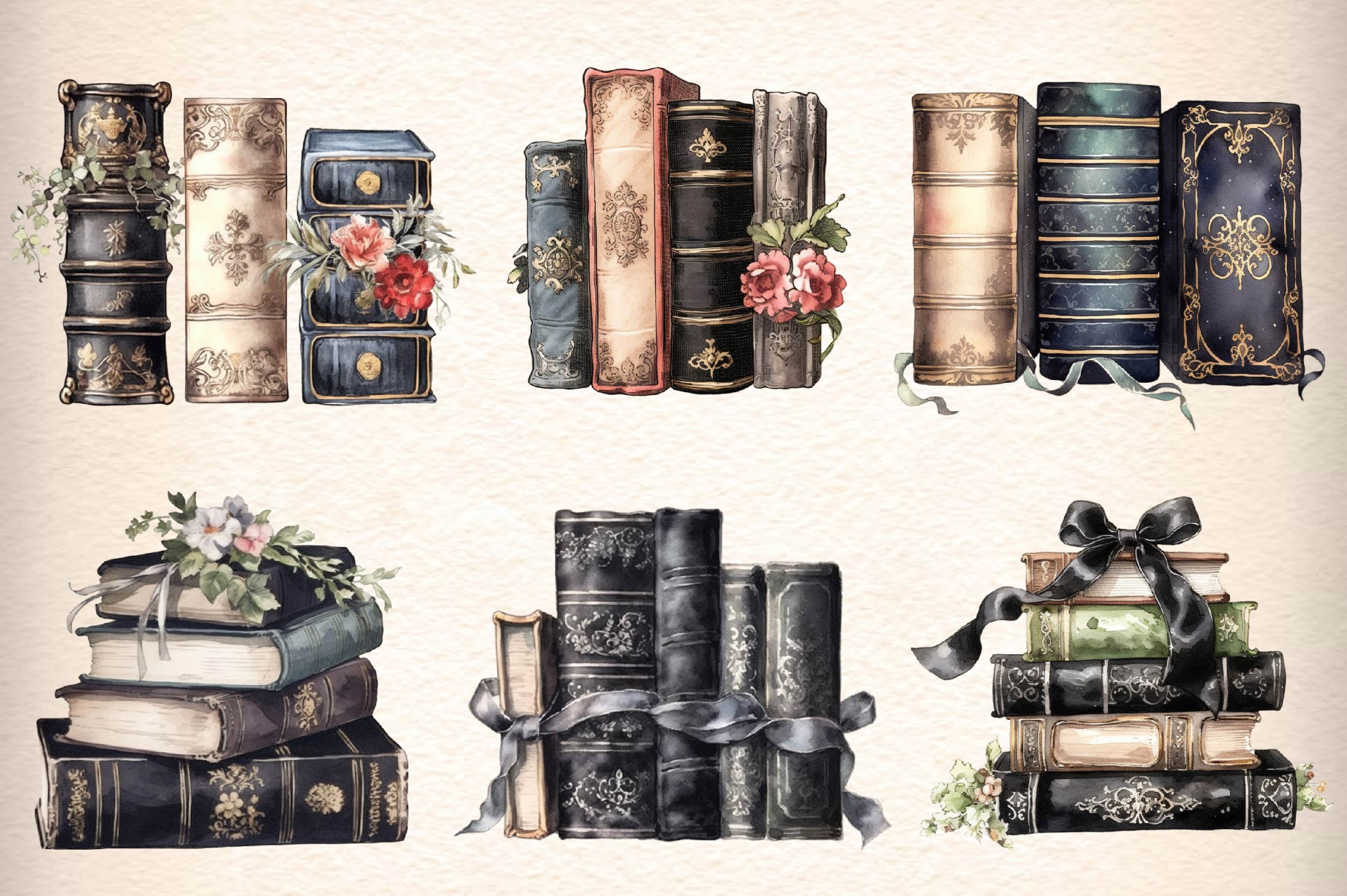 Victorian Books Clipart Bundle - CraftNest - Digital Crafting and Art