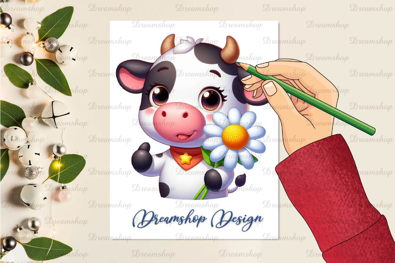 Cute Farm Cows Clipart Bundle - CraftNest - Digital Crafting and Art