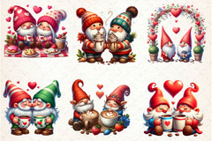 Valentine Gnome Couple Coffee Cup Clipart Bundle - CraftNest - Digital Crafting and Art