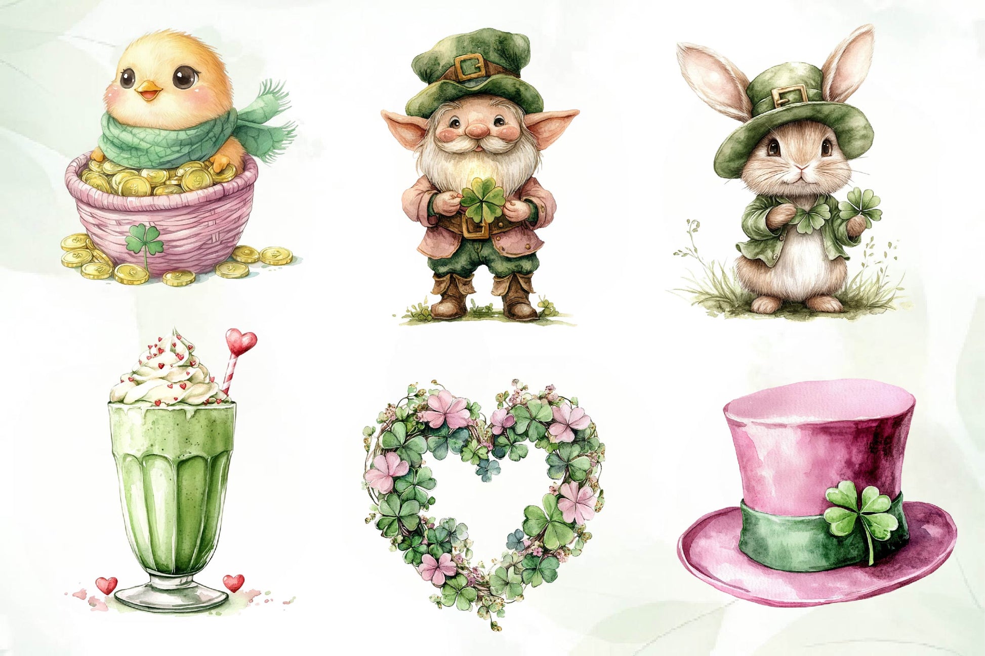 Pink St Patricks Day Clipart Bundle - CraftNest - Digital Crafting and Art