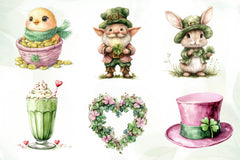 Pink St Patricks Day Clipart Bundle - CraftNest - Digital Crafting and Art