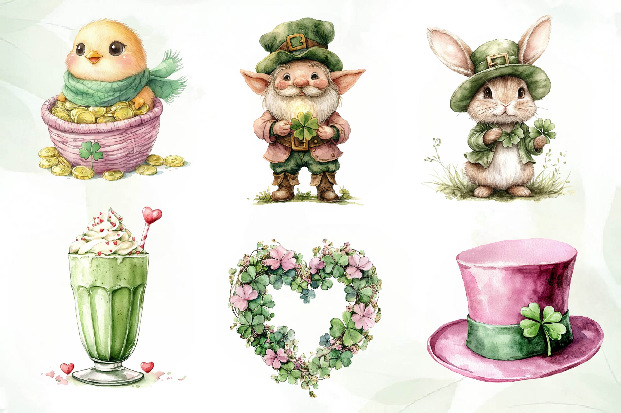 Pink St Patricks Day Clipart Bundle - CraftNest - Digital Crafting and Art