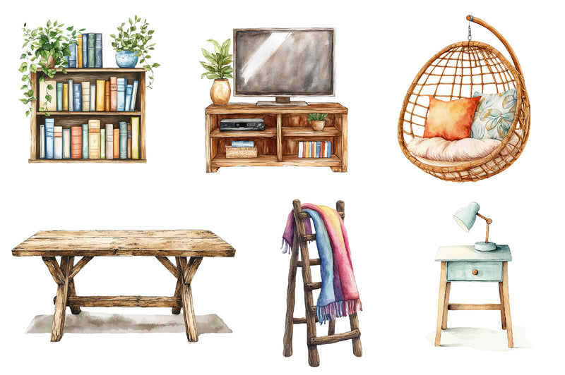 Home Furniture Clipart Bundle - CraftNest - Digital Crafting and Art