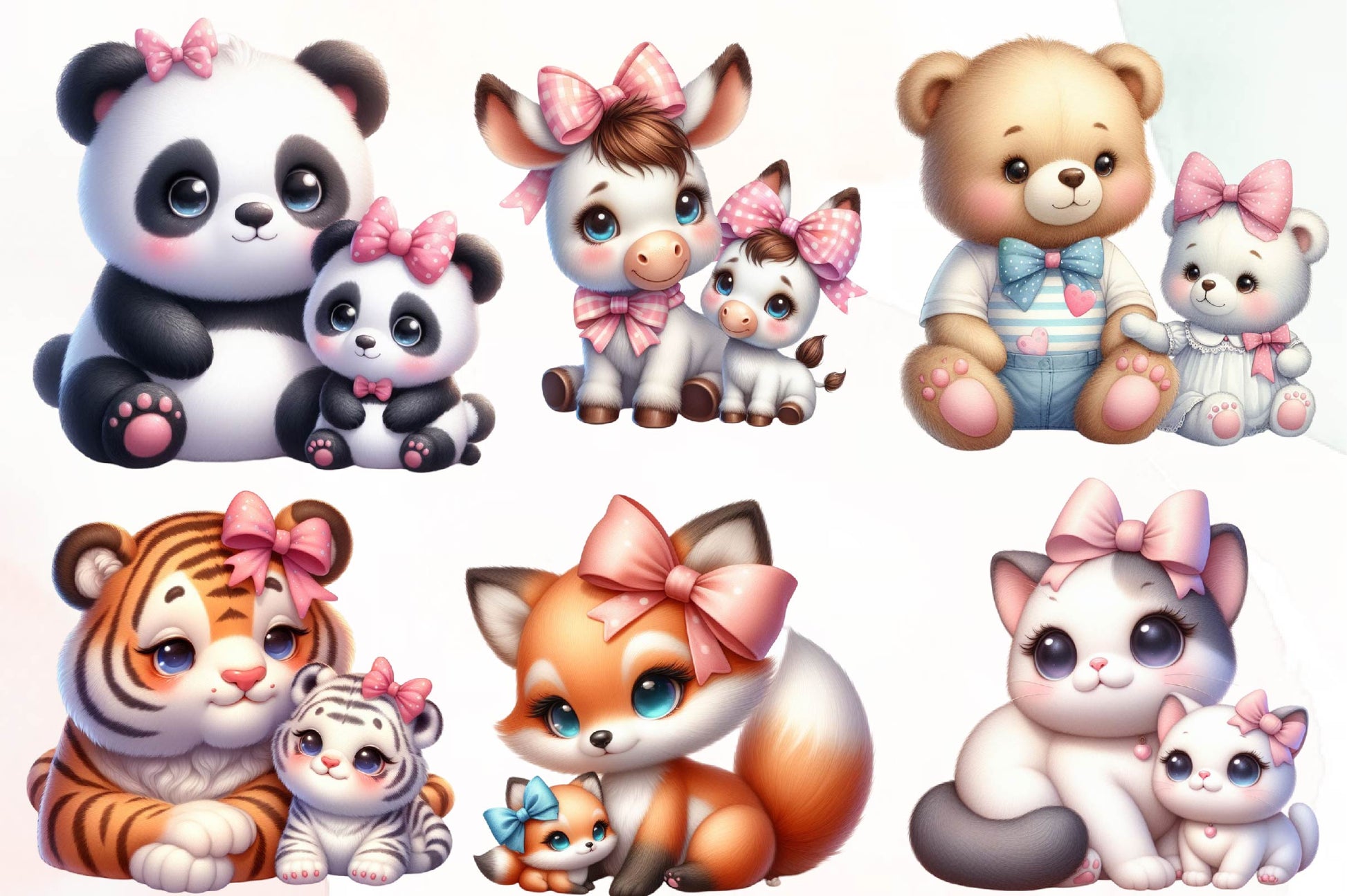 Mama And Baby Animal Clipart Bundle - CraftNest - Digital Crafting and Art