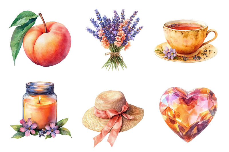 Peachy Spring Clipart Bundle - CraftNest - Digital Crafting and Art