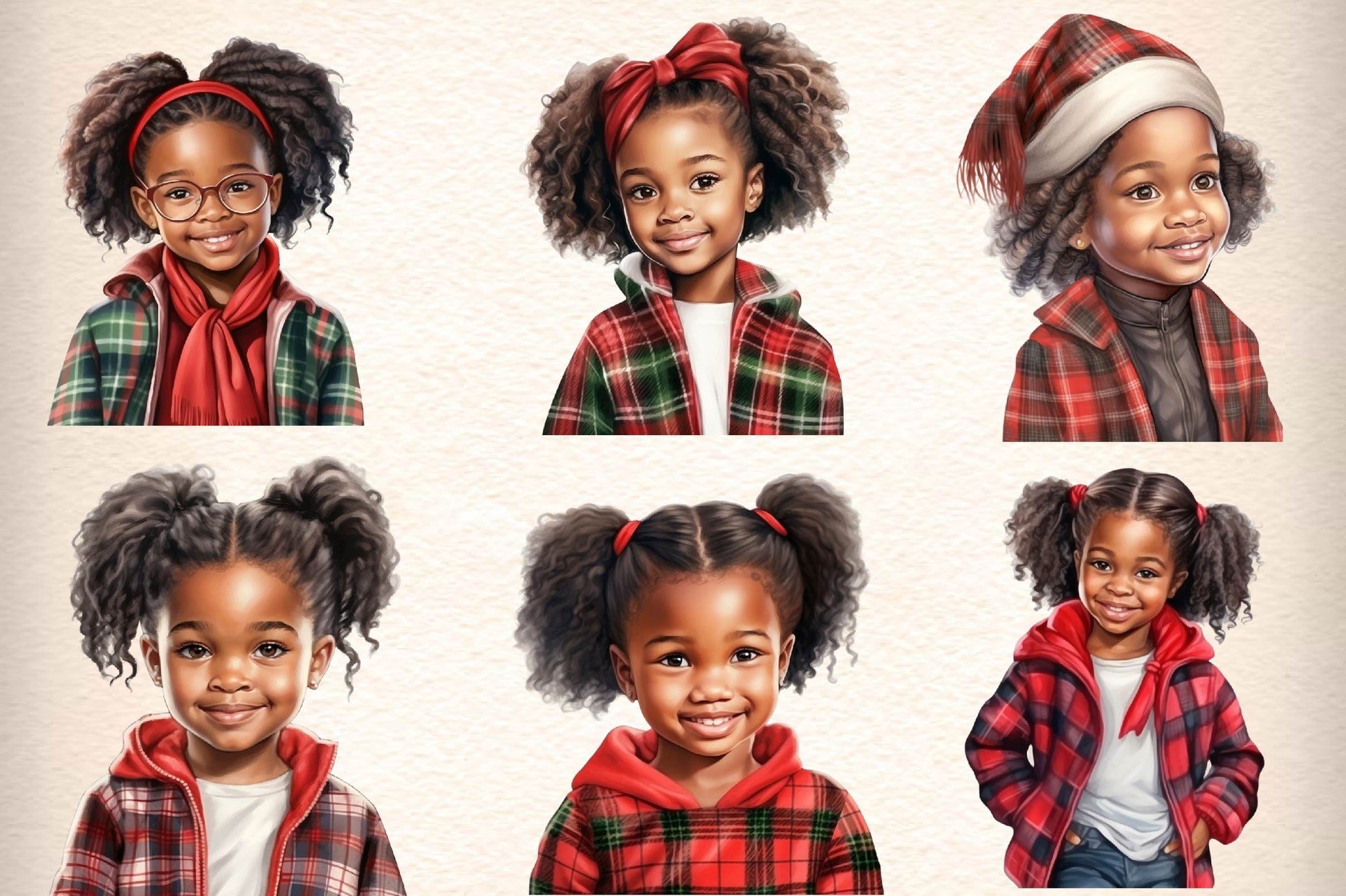 Christmas Little Girl Clipart Bundle - CraftNest - Digital Crafting and Art