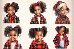 Christmas Little Girl Clipart Bundle - CraftNest - Digital Crafting and Art