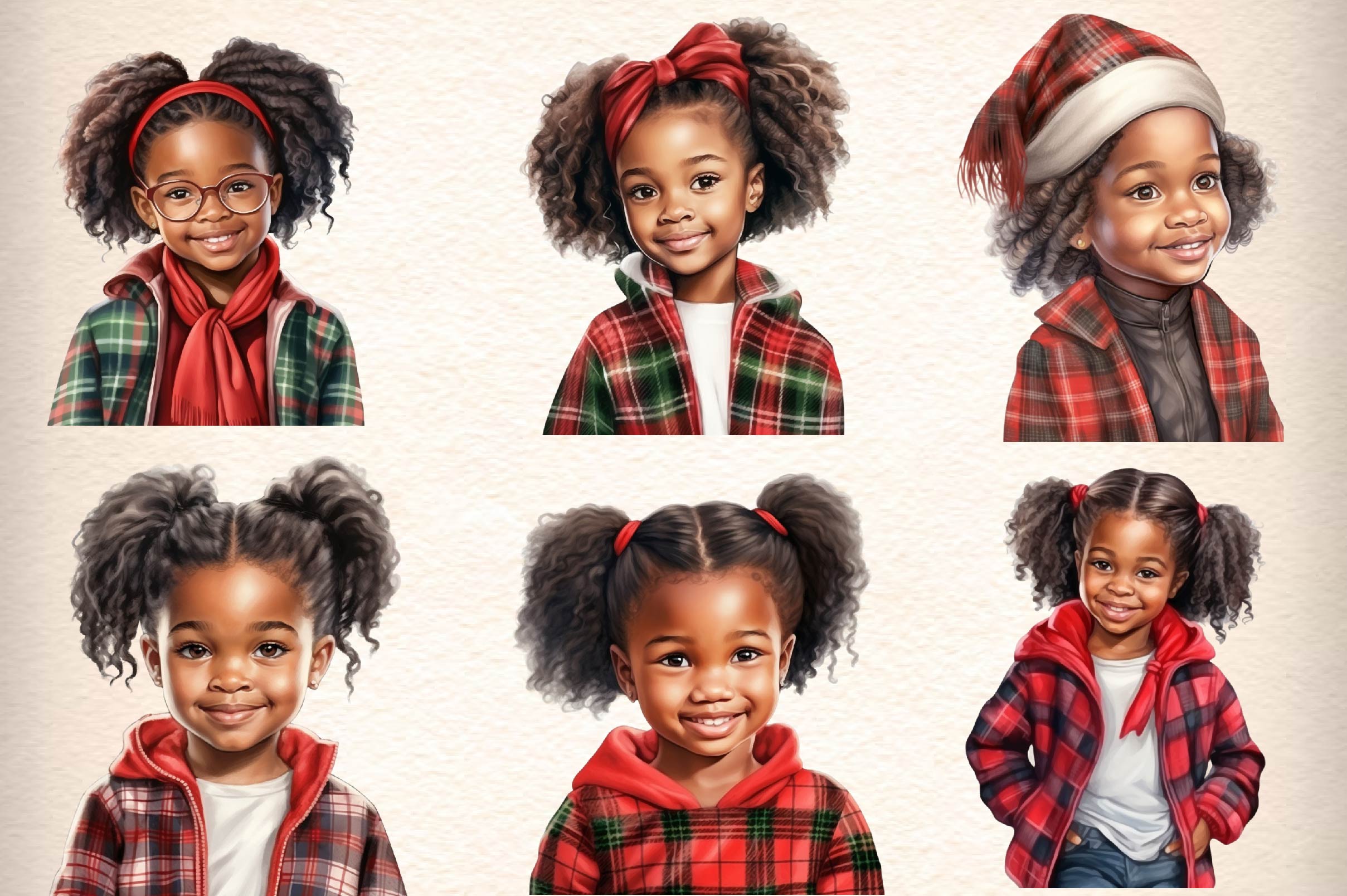 Christmas Little Girl Clipart Bundle - CraftNest - Digital Crafting and Art