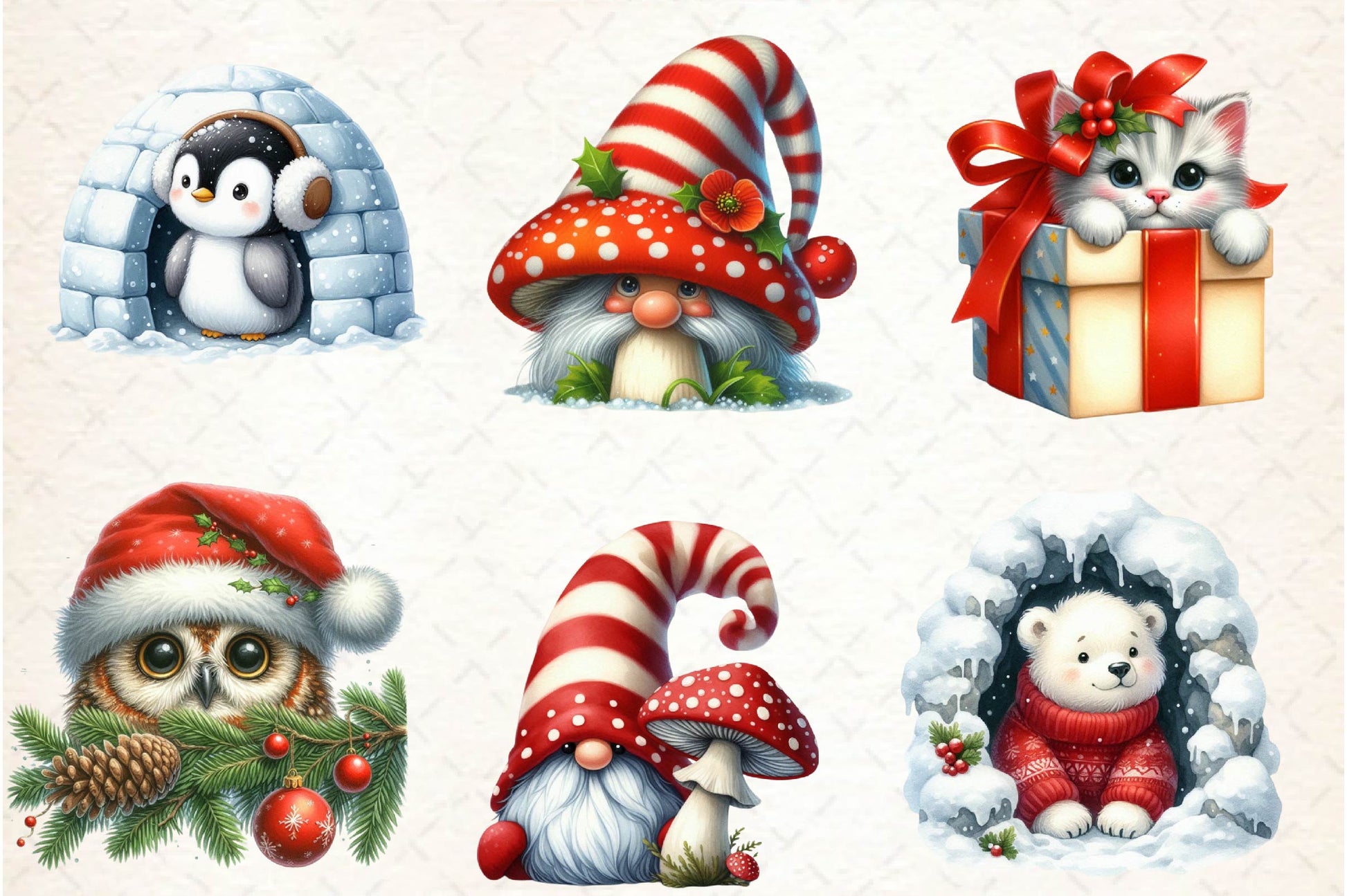 Peeking Christmas Clipart Bundle - CraftNest - Digital Crafting and Art