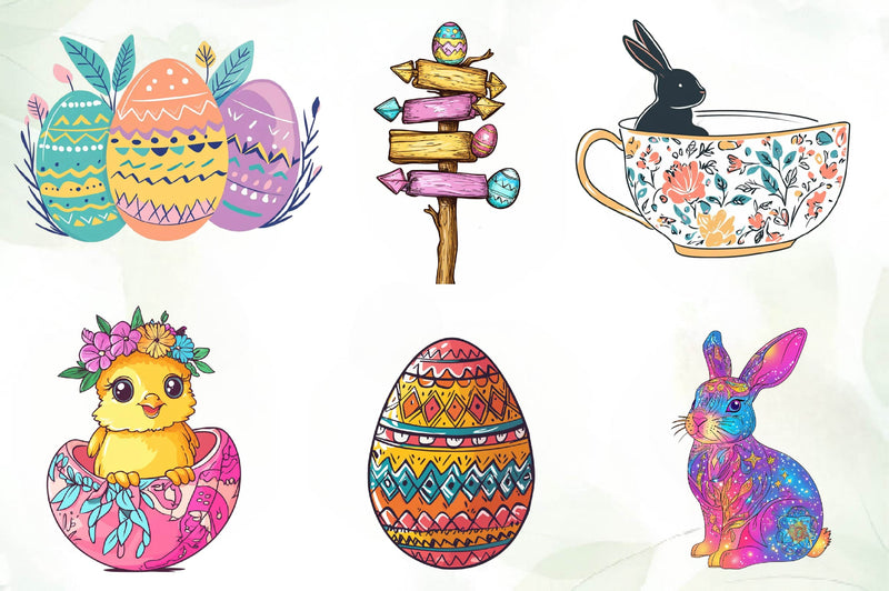 Boho Easter Clipart Bundle - CraftNest - Digital Crafting and Art