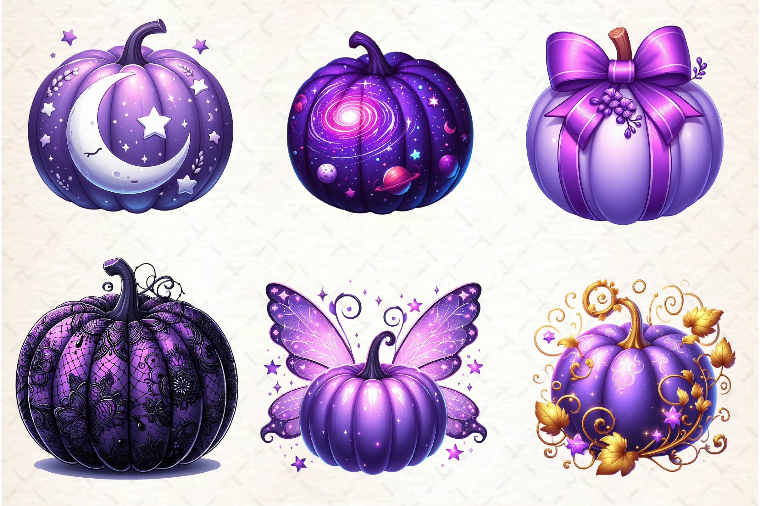 Violet Pumpkins Clipart Bundle - CraftNest - Digital Crafting and Art