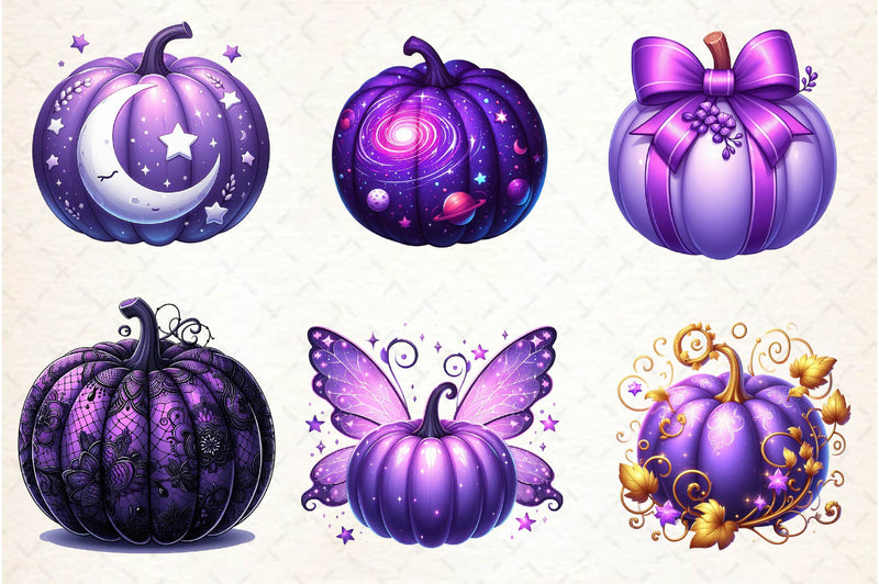 Violet Pumpkins Clipart Bundle - CraftNest - Digital Crafting and Art