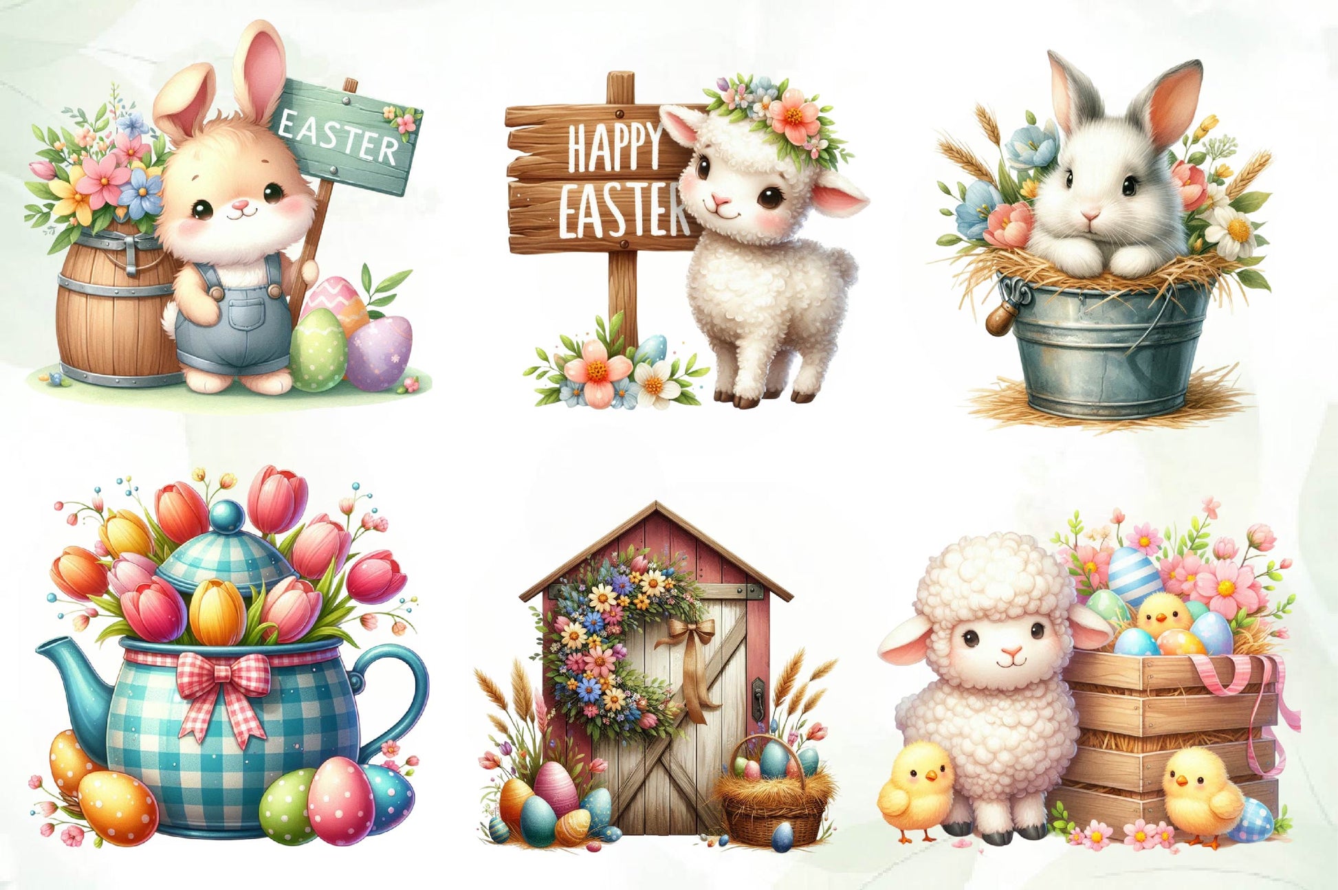 Country Farmhouse Easter Clipart Bundle 1 - CraftNest - Digital Crafting and Art