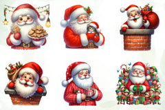 Cute Santa Claus Clipart Bundle - CraftNest - Digital Crafting and Art