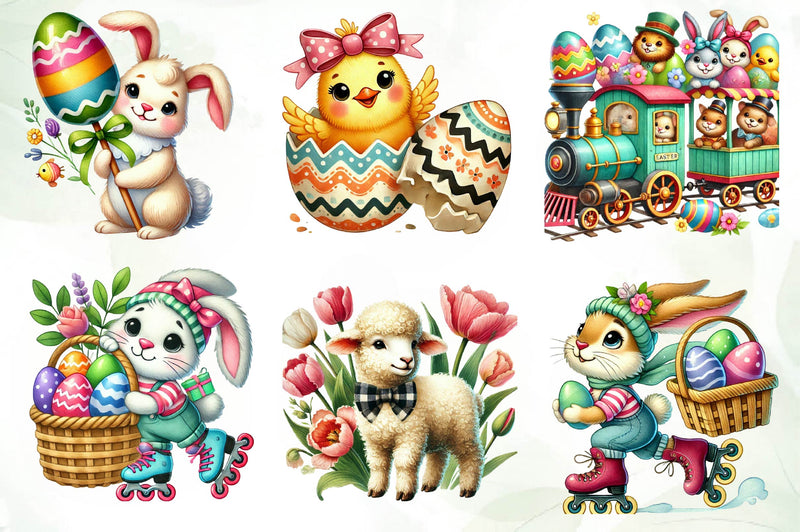 Vintage 1950 Easter Clipart Bundle - CraftNest - Digital Crafting and Art