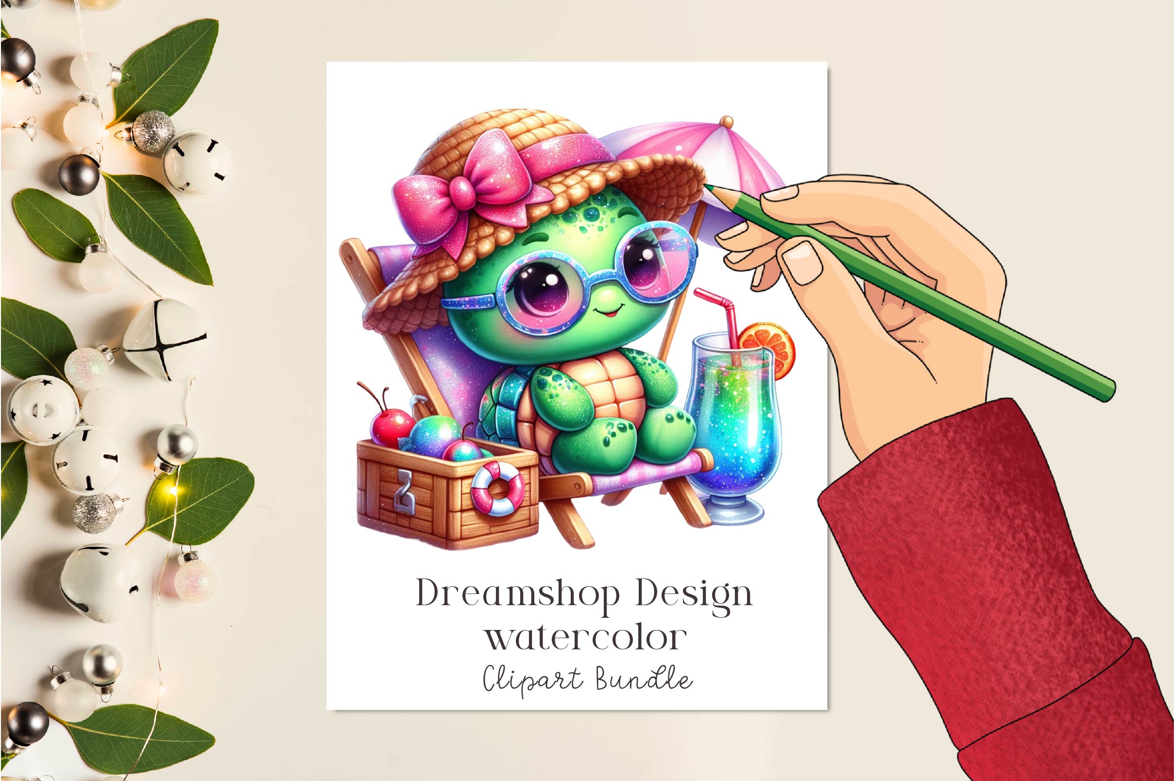 Chic Beach Sea Turtle Clipart Bundle - CraftNest - Digital Crafting and Art