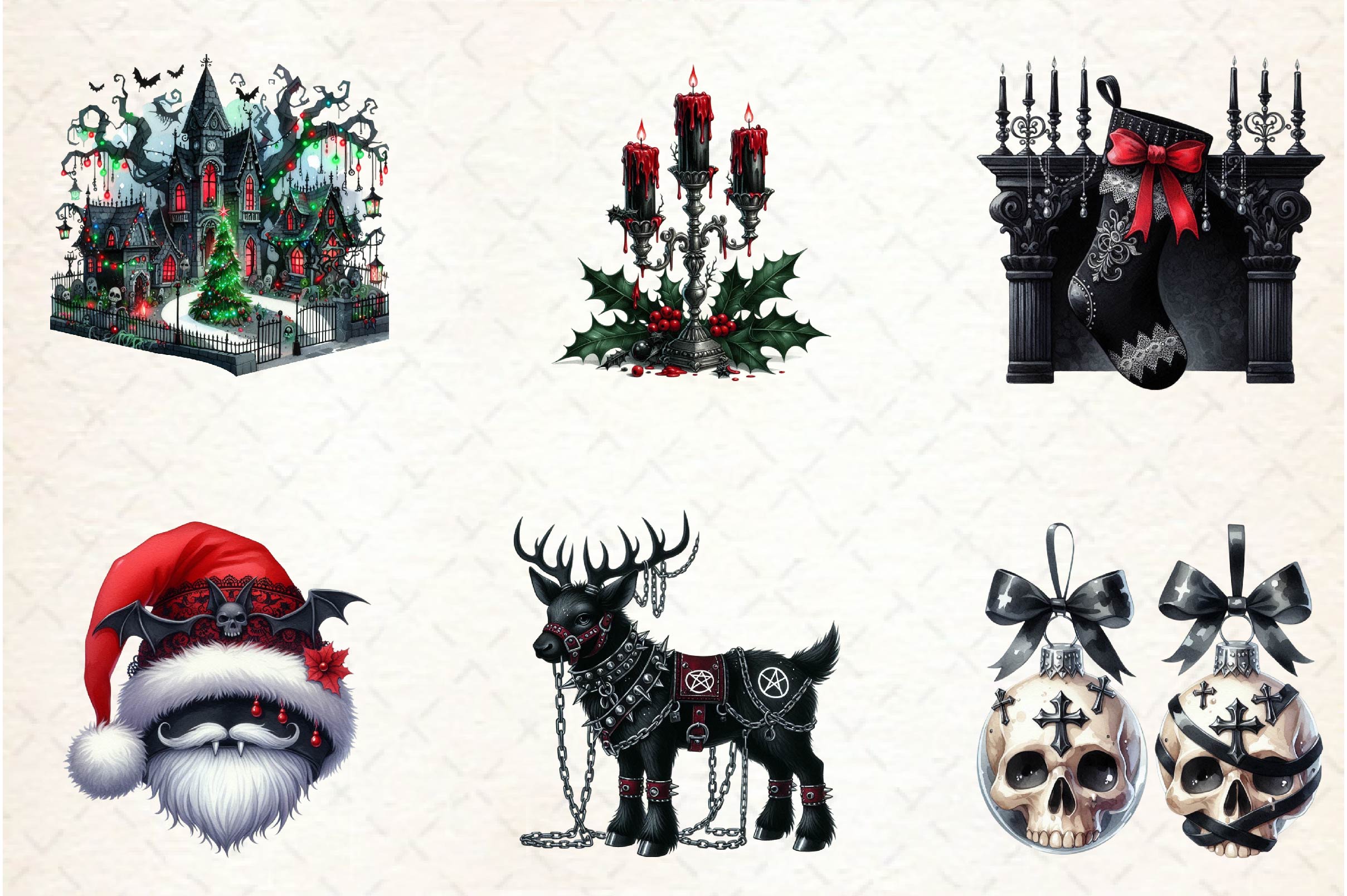 Gothic Christmas Clipart Bundle 1 - CraftNest - Digital Crafting and Art