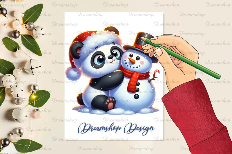 Christmas Panda Clipart Bundle - CraftNest - Digital Crafting and Art