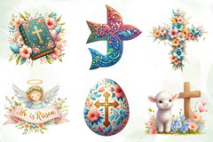 Pastel Christian Easter Clipart Bundle - CraftNest - Digital Crafting and Art