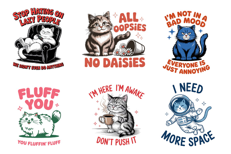 Funny Sarcastic Cat Clipart Bundle - CraftNest - Digital Crafting and Art